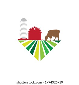 illustration farm logo design vector