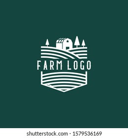 illustration farm vintage logo design