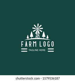 illustration farm vintage logo design