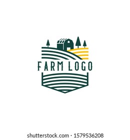 illustration farm vintage logo design