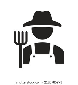 illustration of a farmer. solid icon glyph