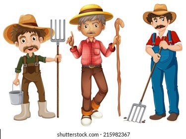 Illustration of farmers set