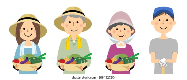 It is an illustration of farmers who have harvests.