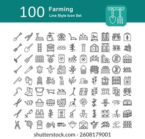 Illustration of Farming and Gardening Collection design Line Icon.Farming and Gardening Outline Icon Pack. Set of Farming and Gardening Line Icon