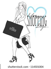 Fashion Girl Illustration Stock Vector (Royalty Free) 114501007 ...