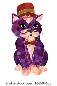 Illustration of fashion little cat