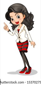 Illustration of a fashionable businesswoman on a white background