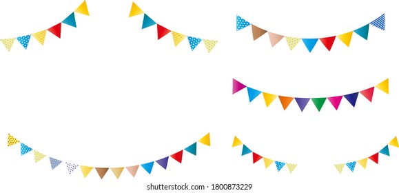 Illustration of fashionable colorful garland flag