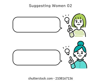 Illustration of a fashionable woman to propose