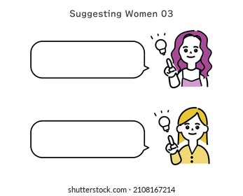 Illustration of a fashionable woman to propose