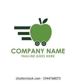 Ilustración rápida entrega de manzana moderna plantilla de diseño de logotipo de signo