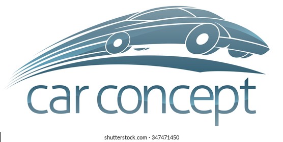 An illustration of a fast car with speed lines coming out of the back