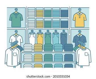 Illustration of a fast fashion store