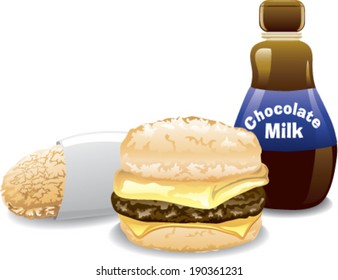 Illustration of a fast food breakfast