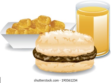 Illustration of a fast food breakfast.