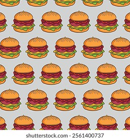 illustration of a fast food hamburger sticker for entrepreneurship