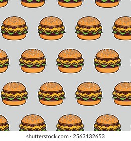 illustration of a fast food hamburger sticker for entrepreneurship