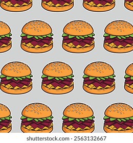 illustration of a fast food hamburger sticker for entrepreneurship