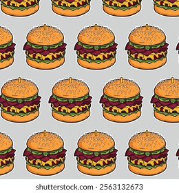 illustration of a fast food hamburger sticker for entrepreneurship