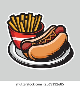 illustration of a fast food hamburger sticker for entrepreneurship