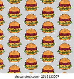 illustration of a fast food hamburger sticker for entrepreneurship