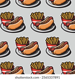 illustration of a fast food hamburger sticker for entrepreneurship