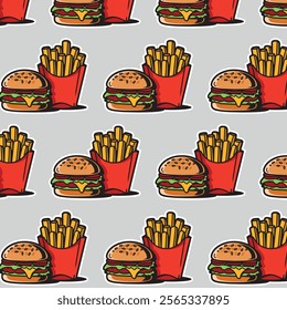 illustration of a fast food hamburger sticker for entrepreneurship