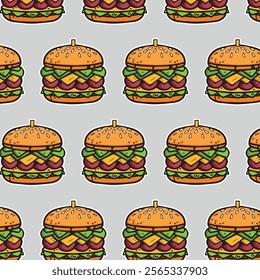 illustration of a fast food hamburger sticker for entrepreneurship