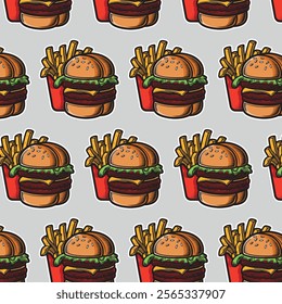 illustration of a fast food hamburger sticker for entrepreneurship