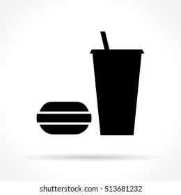 Illustration of fast food icon on white background