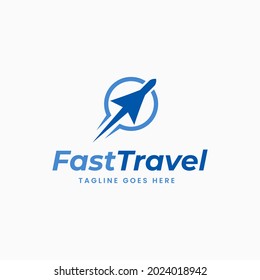 Illustration Fast travel logo design, minimalist and modern travel logo template