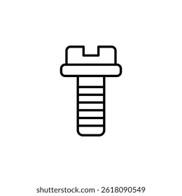 Illustration of a fastener with a unique head design on white canvas