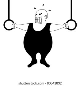 Illustration of fat athlete