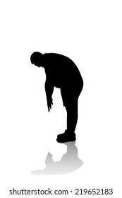 illustration of fat athlete isolated