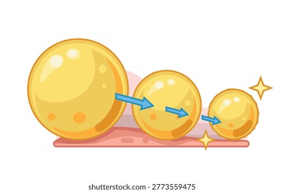 Illustration of fat cells shrinking in size, representing weight loss, fat reduction, and improved metabolic health.