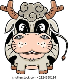 an illustration of a fat cow 