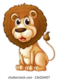 Illustration of a fat lion on a white background