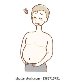 Illustration of a fat man