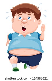illustration of fat man Jogging