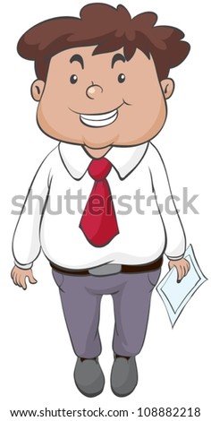 illustration of a fat man on a white background
