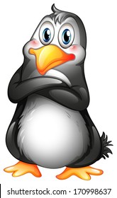 Illustration of a fat penguin on a white background