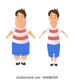 Illustration Fat Skinny Boy Before After Stock Vector (Royalty Free ...