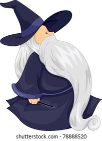 Illustration of a Fat Wizard Walking