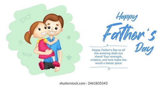 illustration of father giving boy piggy back ride in Father's Day