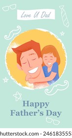 illustration of father giving boy piggy back ride in Father's Day