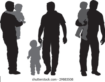 Illustration of  a a father and his child