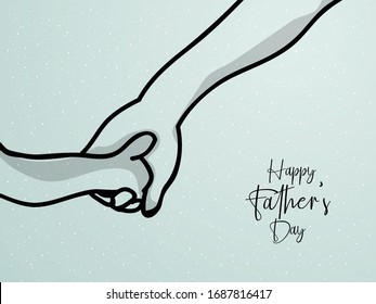 Illustration Of father holding hand of his child. Father and Child Bond. Happy Father's Day.