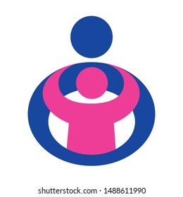 Illustration a father holding his son