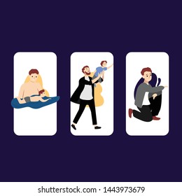 illustration with father and son
