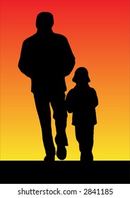 illustration of a father and son